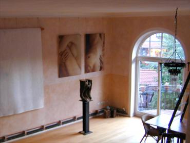 Edelputzgestaltung Kalkputz Lehmputz Wandgestaltung Spachteltechnik Stucco Marmorino außergewöhnlich individuell exklusiv Luxus Christoph Bauer Kunsthandwerk speziell Qualität besondere Oberflächen Frankfurt Kunsthandwerk Tadelakt gespachtelte Wände Kunst